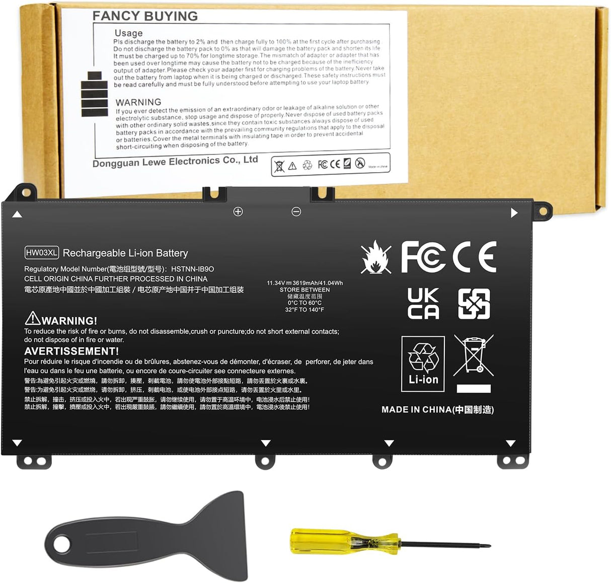 Batería Laptop HW03XL L97300-005 41.04Wh para Pavilion 15/17