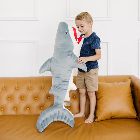 Tiburón Gigante de Peluche - Melissa & Doug, Lifelike 3 pies