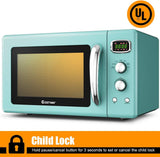 Microondas Retro COSTWAY 0.9Cu.ft, 900W, 5 Potencias, Auto.