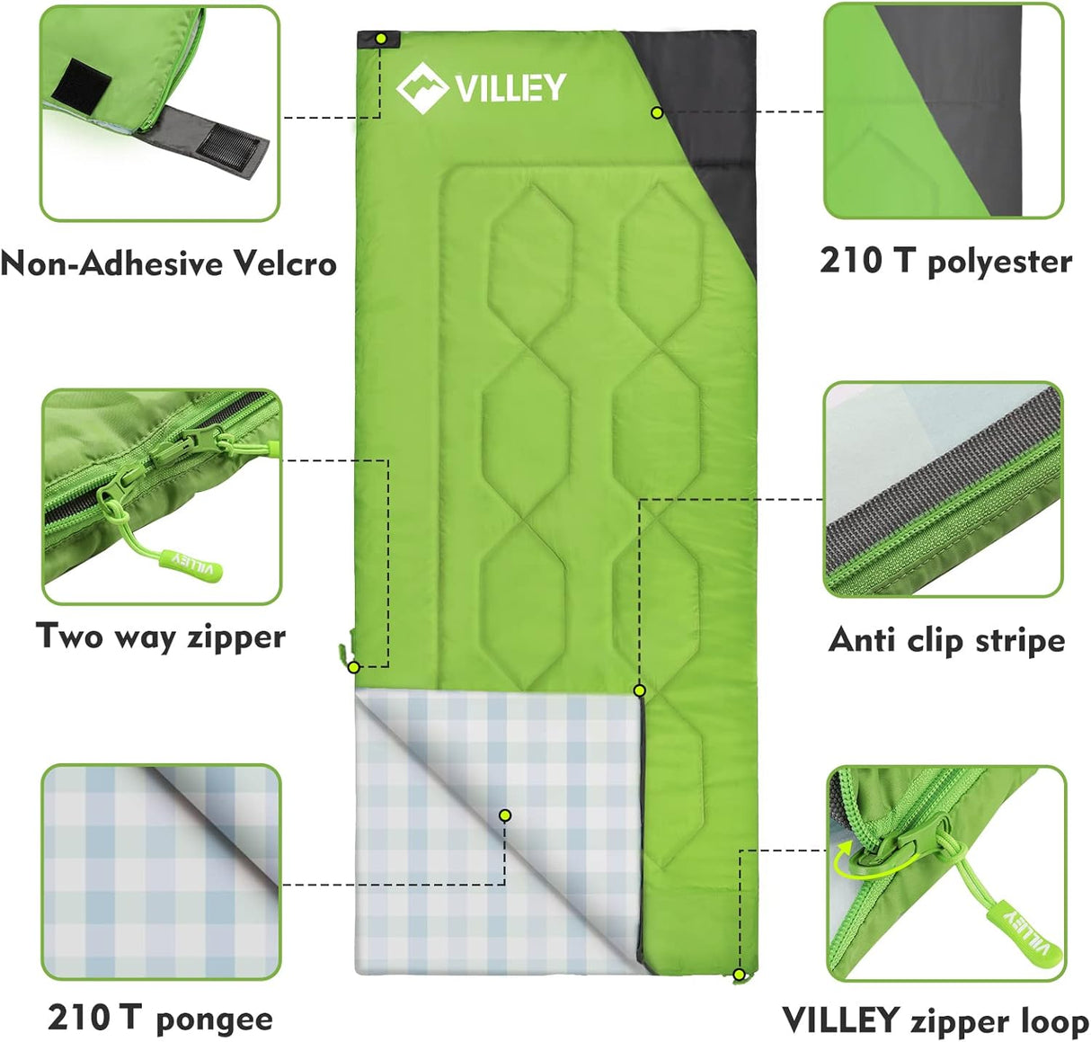 Saco de dormir para camping para 3 estaciones de clima