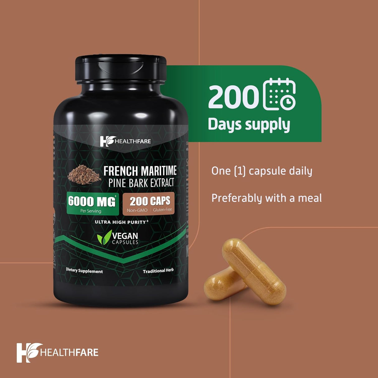 Extracto de Pino Marítimo Francés 6000 mg 200 Cápsulas