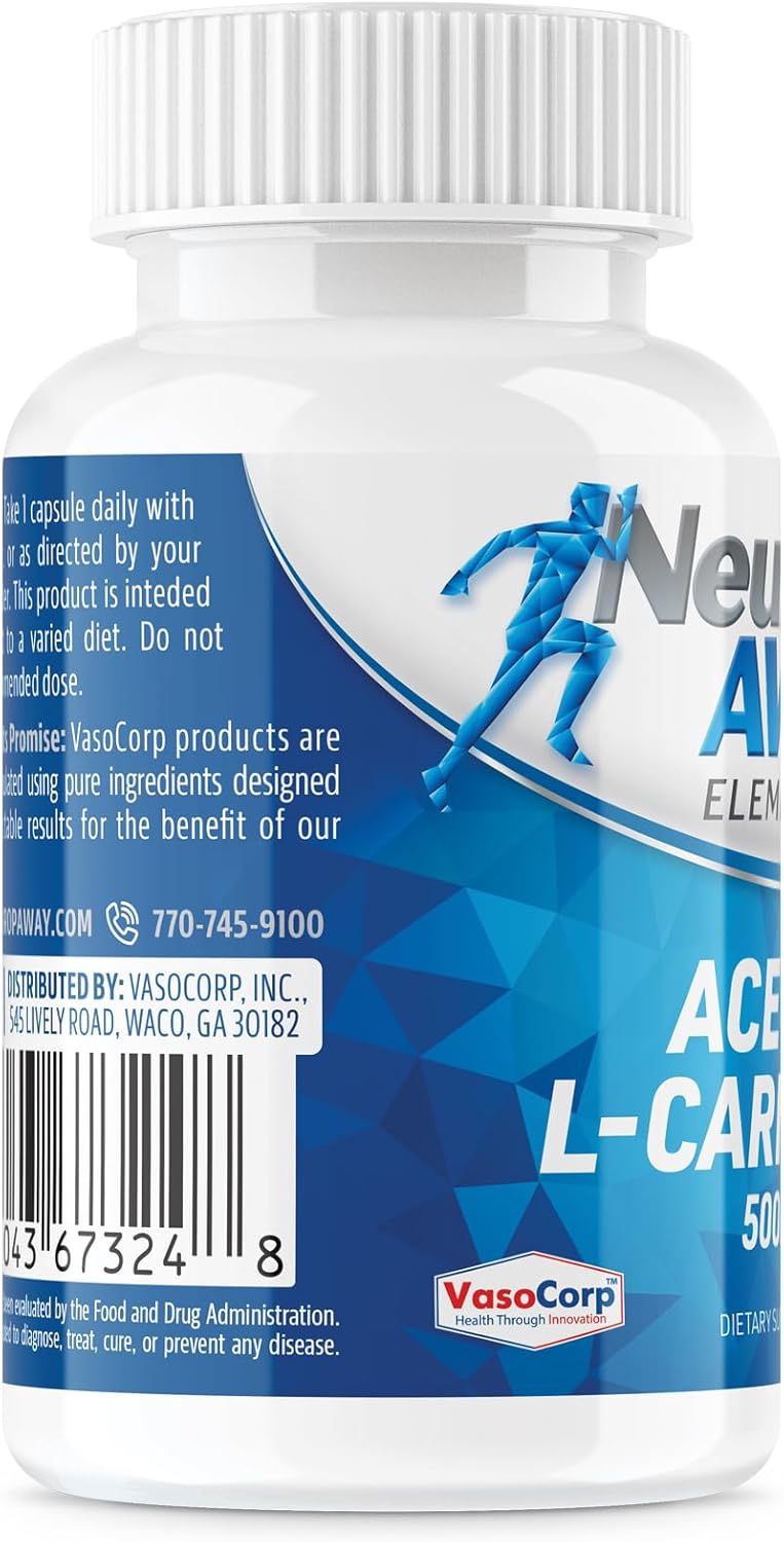 Cápsulas de Acetil L-Carnitina 500mg NeuropAWAY 60 Veggie Caps
