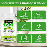 Suplemento NMNH 500mg de NMN, Antienvejecimiento, 120 cápsulas