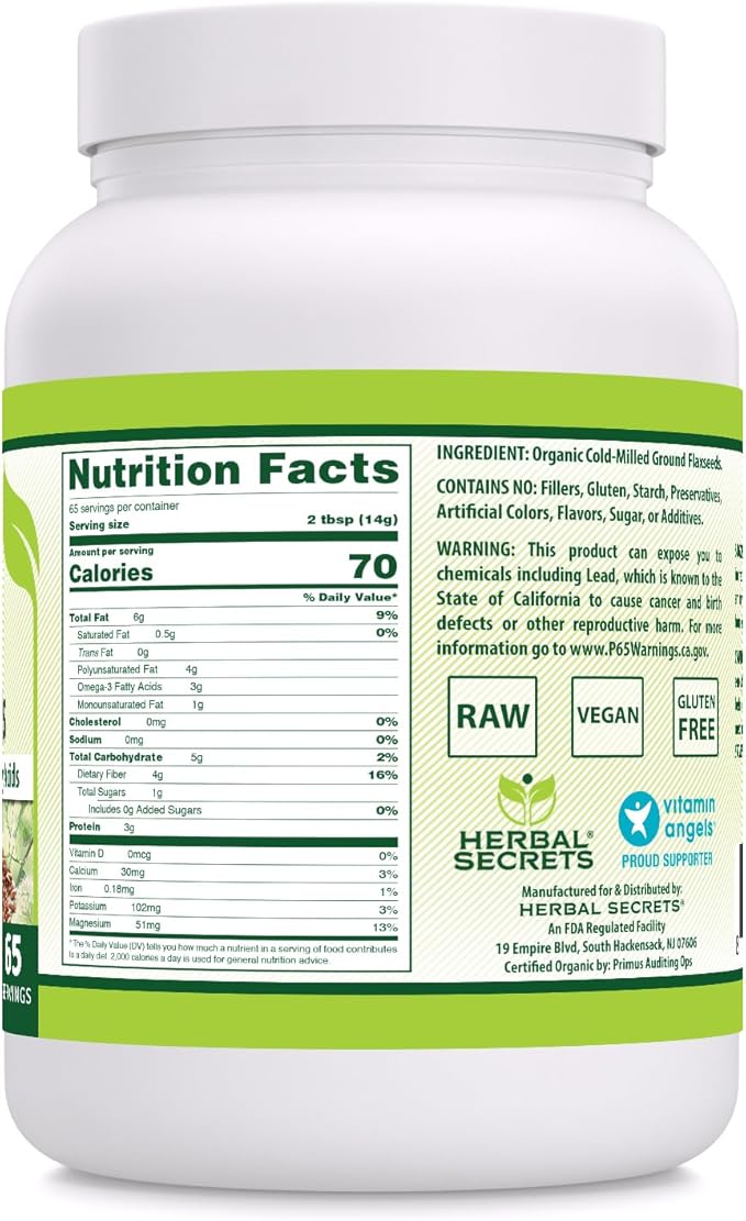 Semillas de Lino Orgánicas 2 Lbs - Herbal Secrets, Omega-3