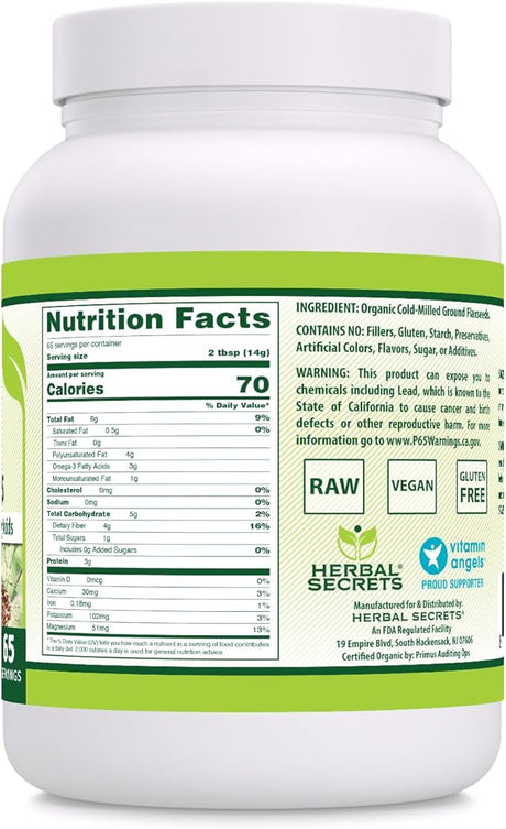 Semillas de Lino Orgánicas 2 Lbs - Herbal Secrets, Omega-3