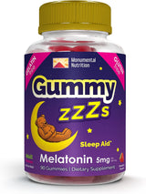 Gummy ZZZs Melatonina, sin gelatina  vegetariana sabor fresa