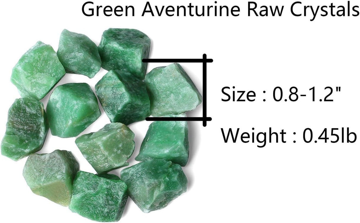 QINJIEJIE Cristales crudos de aventurina verde, piedras
