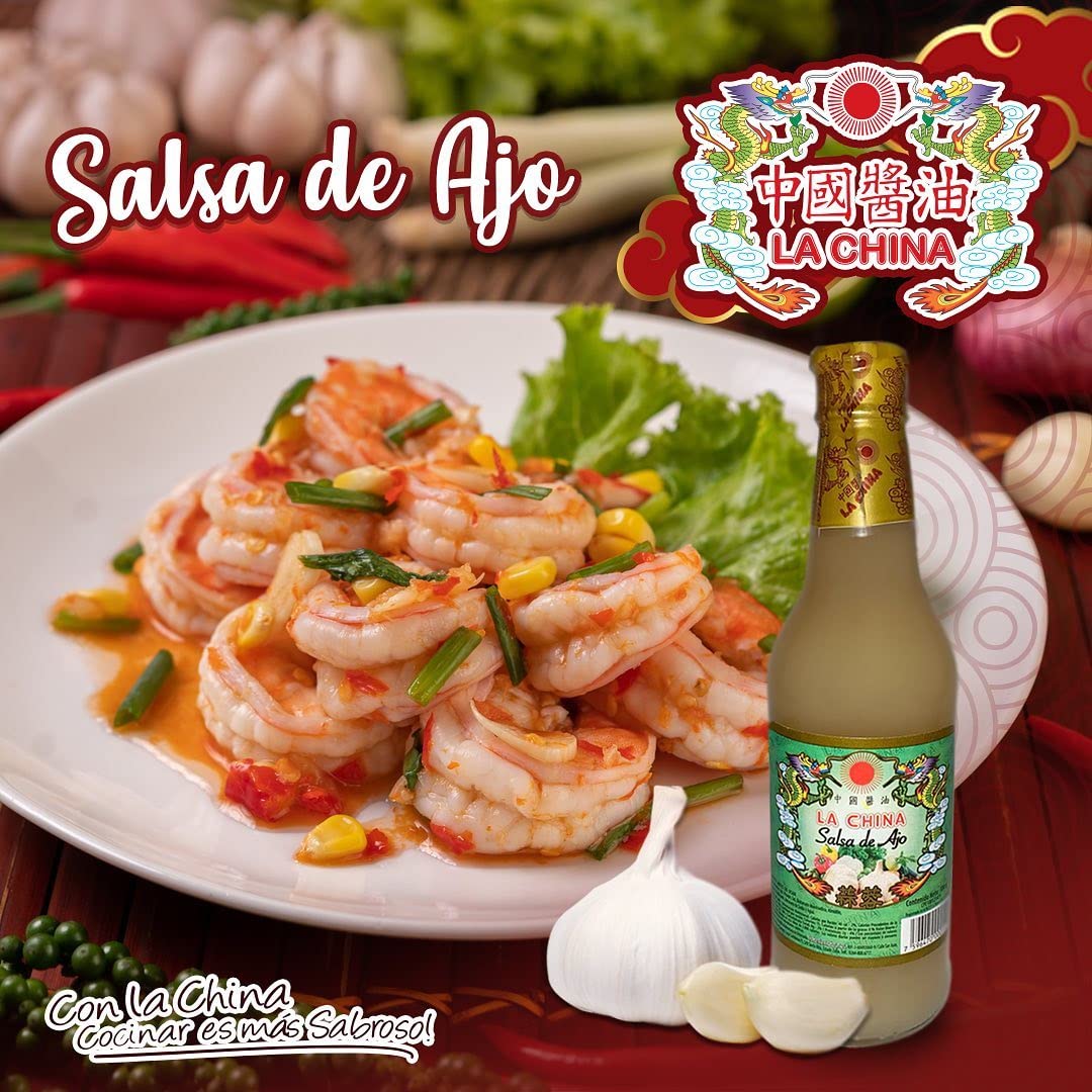 Salsa de Ajo La China 300ml Importada de Maracaibo, Venezuela