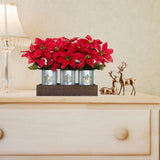 Flores Artificiales de Poinsettia, Decoración LED, Modelo 2023