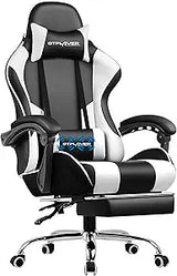 Silla Gamer con Reposapiés y Soporte Lumbar, Ajustable 360°