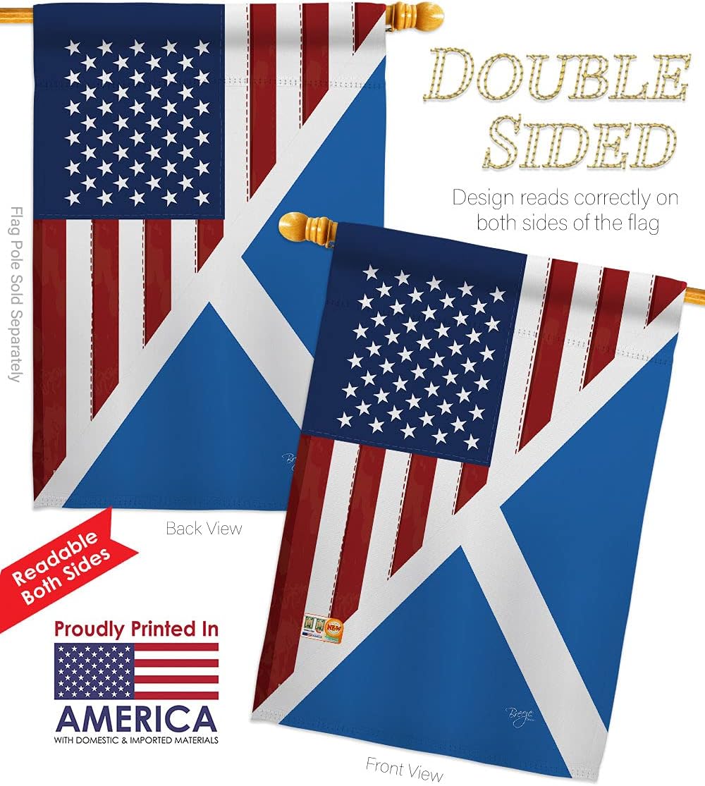 Banderas de la amistad de Escocia y de los Estados Unidos