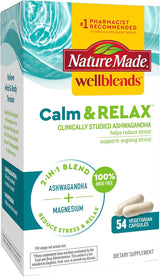 Suplemento Nature Made  Ashwagandha 125 mg magnesio  54 cáp