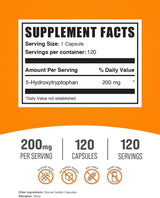 Cápsulas 5-HTP 200mg BulkSupplements, Gluten Free, 120 cápsulas