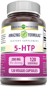 Suplemento 5 HTP Amazing Formulas 200 mg Veggie 120 Cápsulas