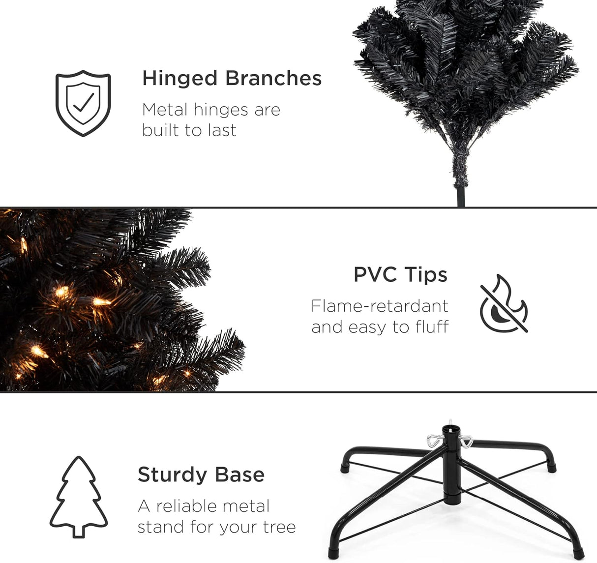 Árbol de Navidad Artificial 6ft Best Choice Products, 250 Luces