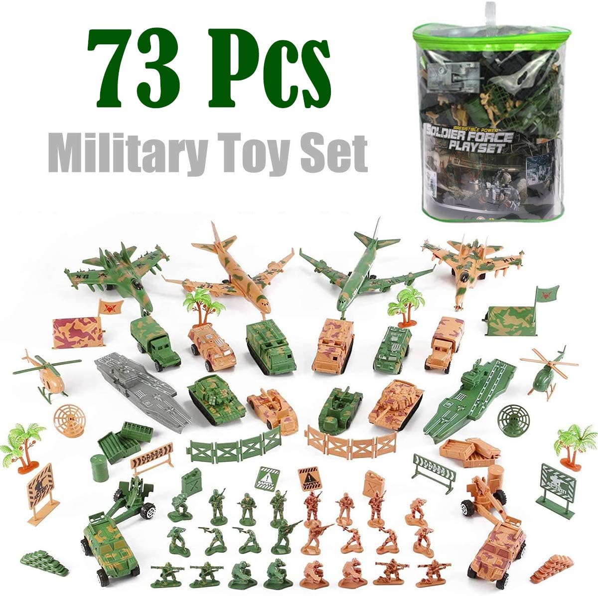 Figuras de Acción Militar Liberty Imports con Vehículos Escala (73 pcs)