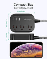 Regleta de alimentación con USB, regleta de enchufe plano