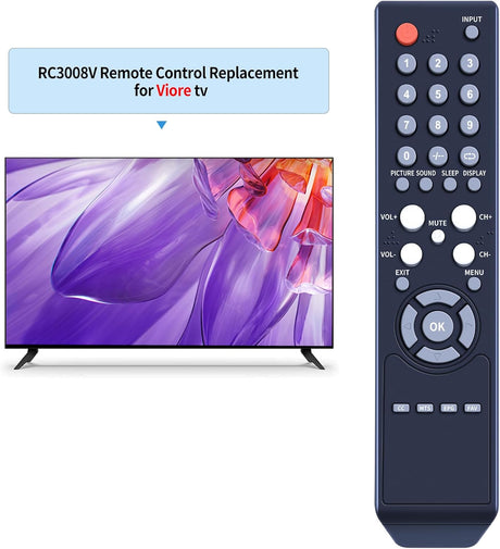 Nuevo control remoto RC3008V para TV Viore modelo LC37VF80