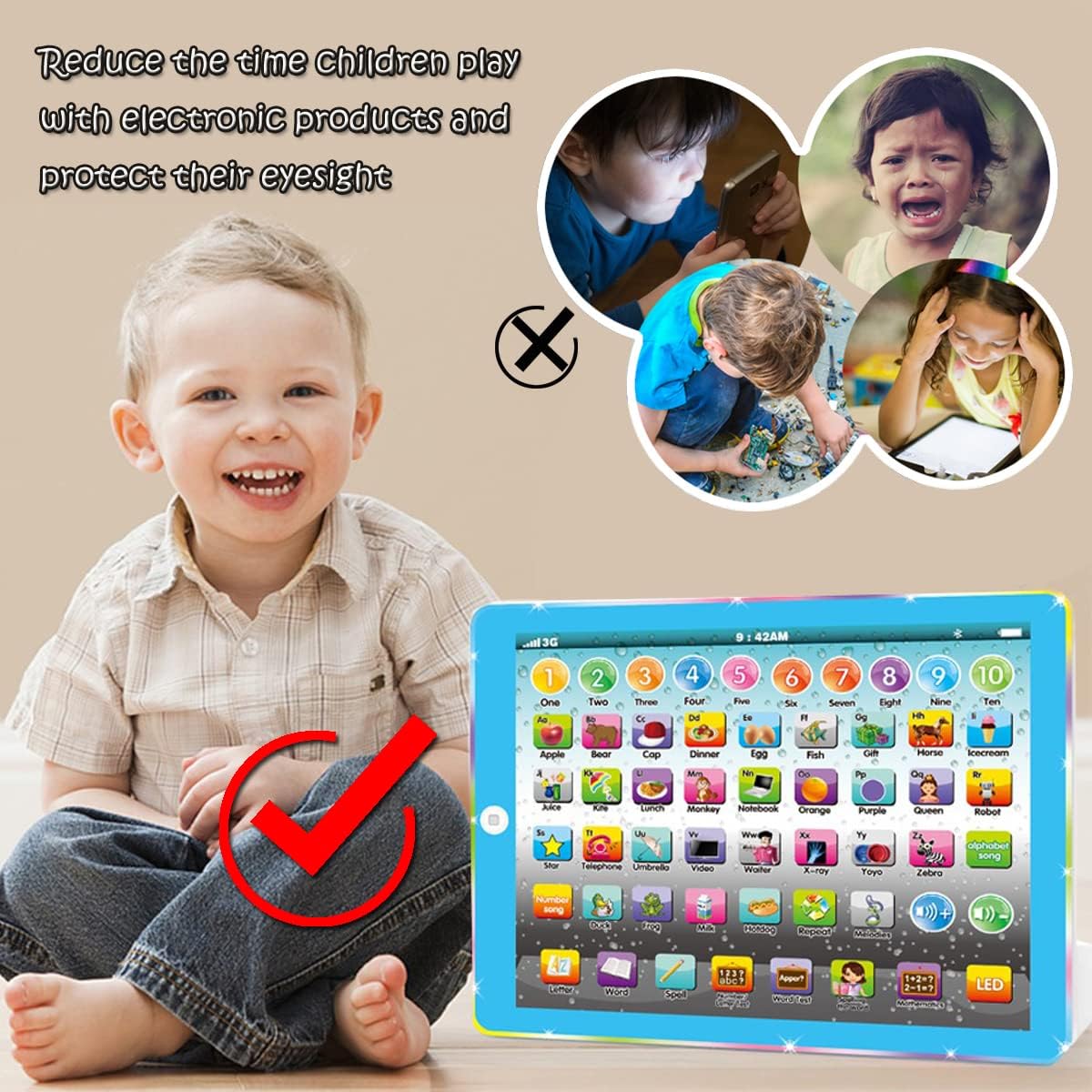 Tableta Educativa para Niños - Interactiva con Música y Números