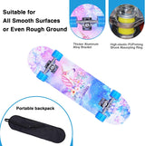 Patinetas completas para principiantes, 31" con diseño de unicornio y calavera