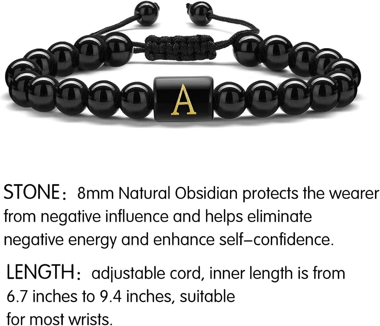 Pulseras de cuentas con iniciales para hombre