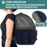 Mochila de lujo para gatos entrada de dos caras azul