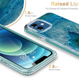 ESDOT Funda para iPhone 12, iPhone 12 Pro con protector de pantalla integrado, funda resistente con diseños de moda para mujeres y niñas, funda protectora para iPhone 12/12 Pro de 6.1 pulgadas, piedra de ágata
