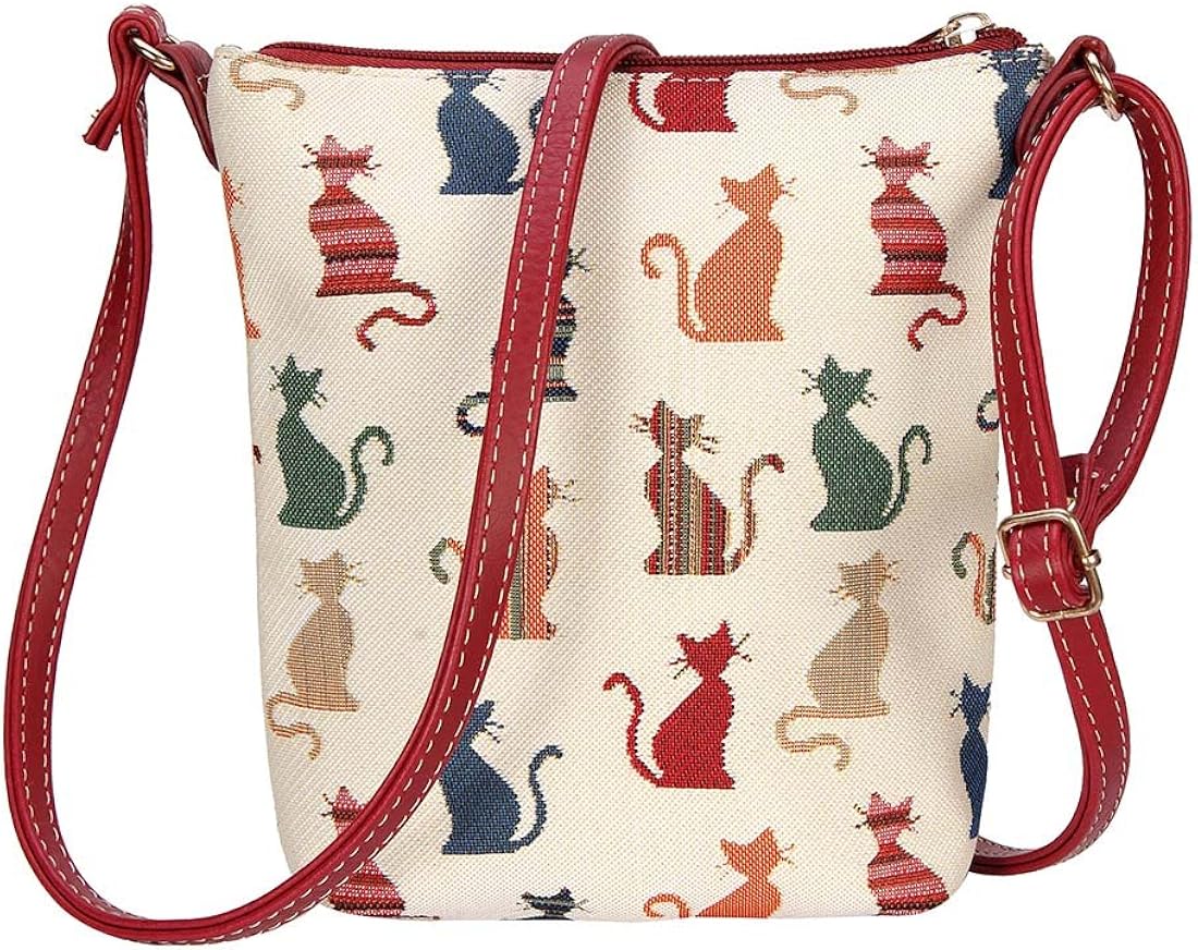 Bolsa Signare cruzada con tapiz de gato