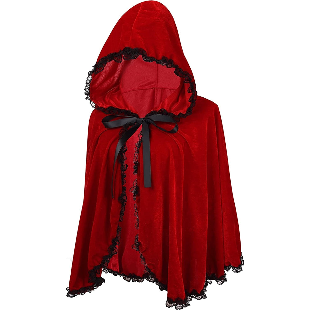 Disfraces de Capa de terciopelo rojo con capucha talla M