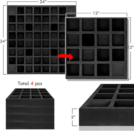 Paneles Acústicos Difusores EVA 12x12 Waffle Estilo 4pcs