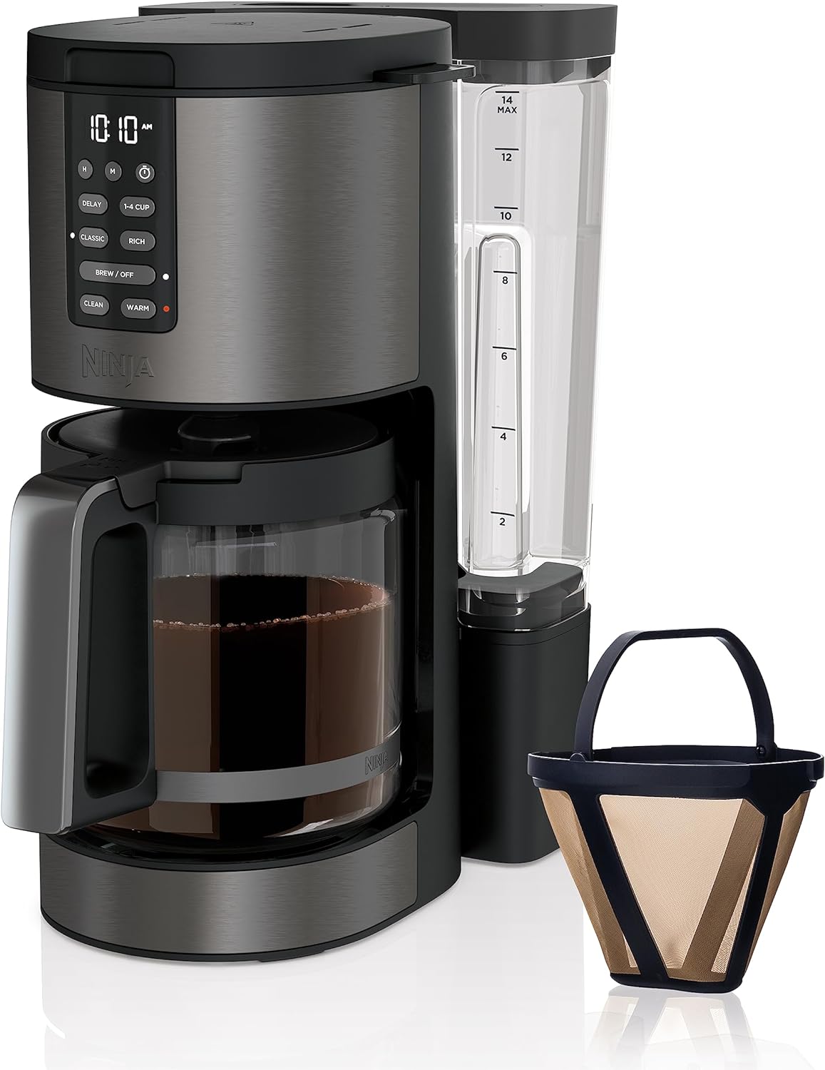 Cafetera Programable Ninja DCM201BK, 14 Tazas, Filtro Permanente