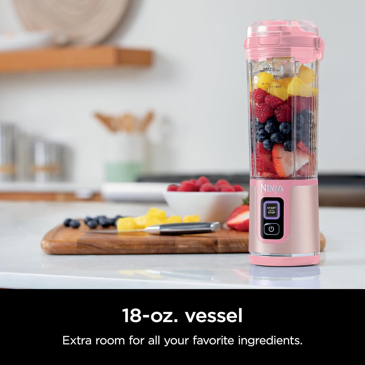Batidora portátil Ninja, 18oz, recargable USB-C, modelo BC151PK