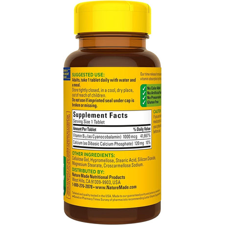Suplemento Vitamina B12 1000 mcg  liberación 75 unid