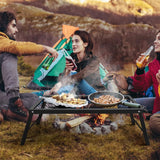 Parrilla Plegable de Acero para Camping con Patas, Modelo 21.6