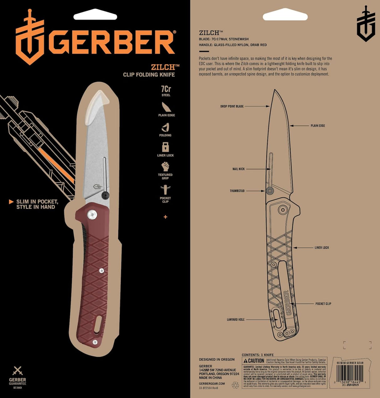 Cuchillo de bolsillo plegable de borde liso rojo difuminado