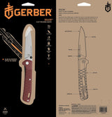 Cuchillo de bolsillo plegable de borde liso rojo difuminado