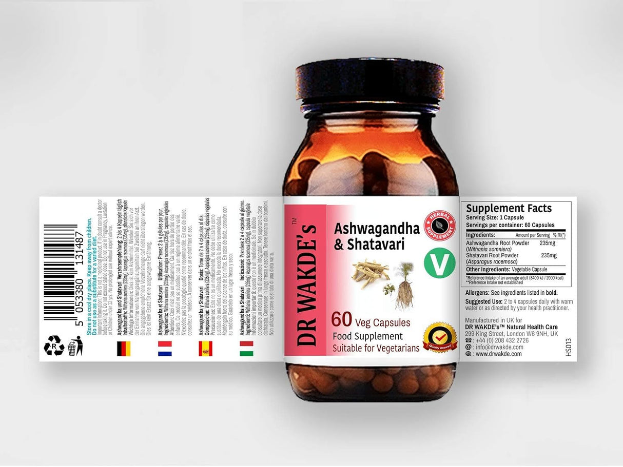 Suplemento Ashwagandha &amp; Shatavari 60 cápsulas vegetales