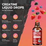 Creatine HCL Liquid Drops for Men &amp; Women, Creatine Hydrochloride with L-Carnitine, L-Glutamine, BCAA, Vitamin B12 &amp; B6 for Muscle Growth &amp; Recovery-Vegan, Mixed Berry Flavor Flavor, 2 Fl Oz