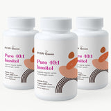 Pure 40:1 Inositol Myo+D-Chiro para Mujeres - Fertilidad y Piel - 3 Botellas