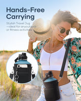 Botella de Agua de Acero Inoxidable BUZIO 64 oz, Aislada, Modelo Half Gallon