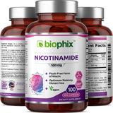 Suplemento B-3 Nicotinamida 500mg Apoya la Salud Celular 100