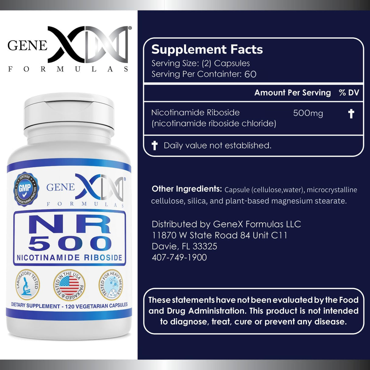 Nicotinamida Ribósido 500mg - Precursor de NAD+ para Envejecimiento