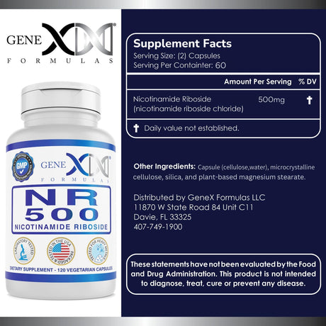 Nicotinamida Ribósido 500mg - Precursor de NAD+ para Envejecimiento