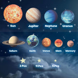 Estrellas y Planetas Brillantes, Pegatinas Espaciales para Niños