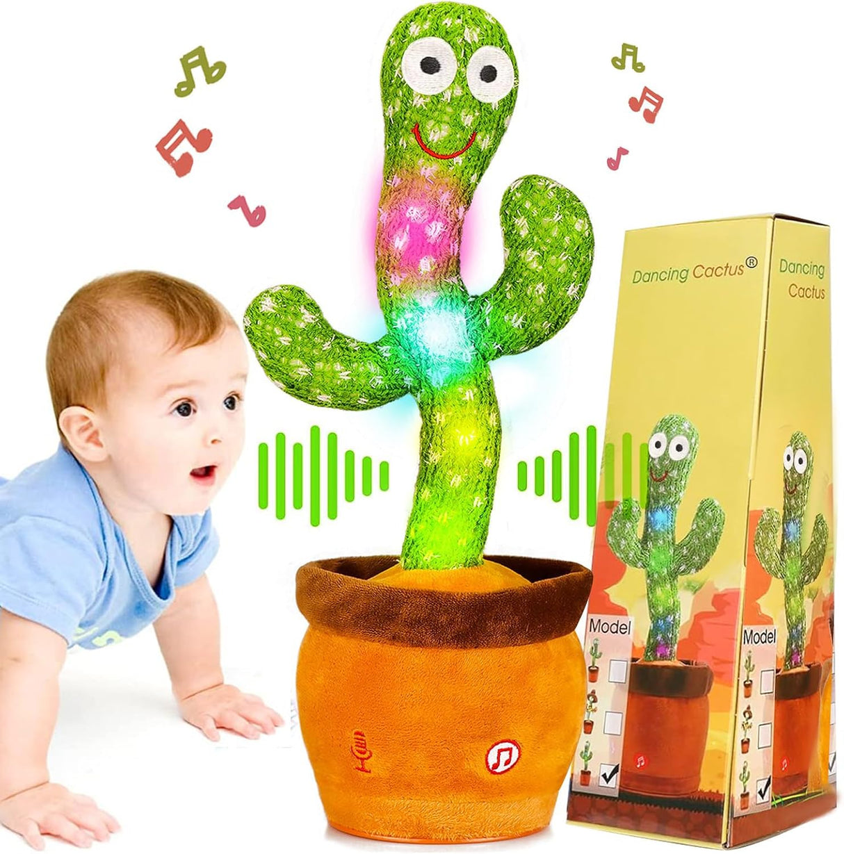 Muñecos Cactus Bailarín para Niños, Juguete Musical Educativo,Modelo C1