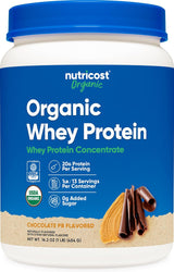 Proteína de Suero Orgánica Nutricost, Chocolate Mantequilla, 1LB