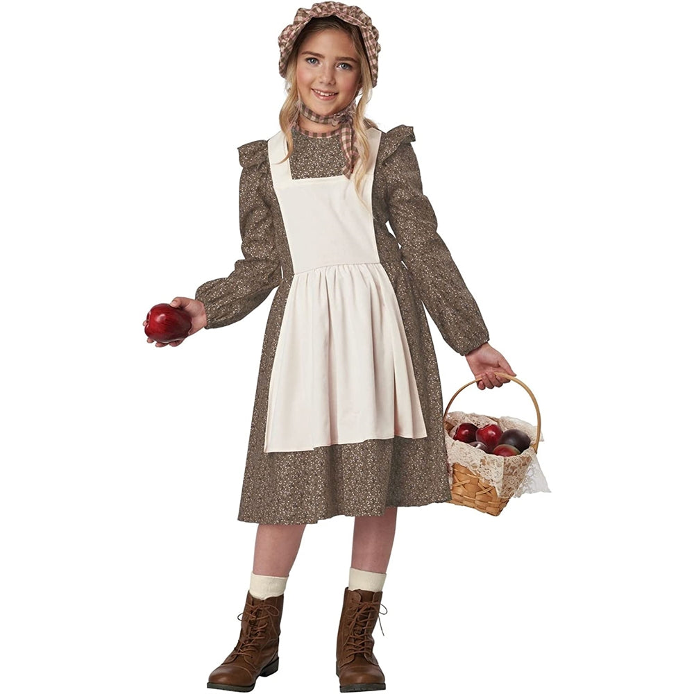 Disfraz para niña (marrón) de Frontier Settler talla XS