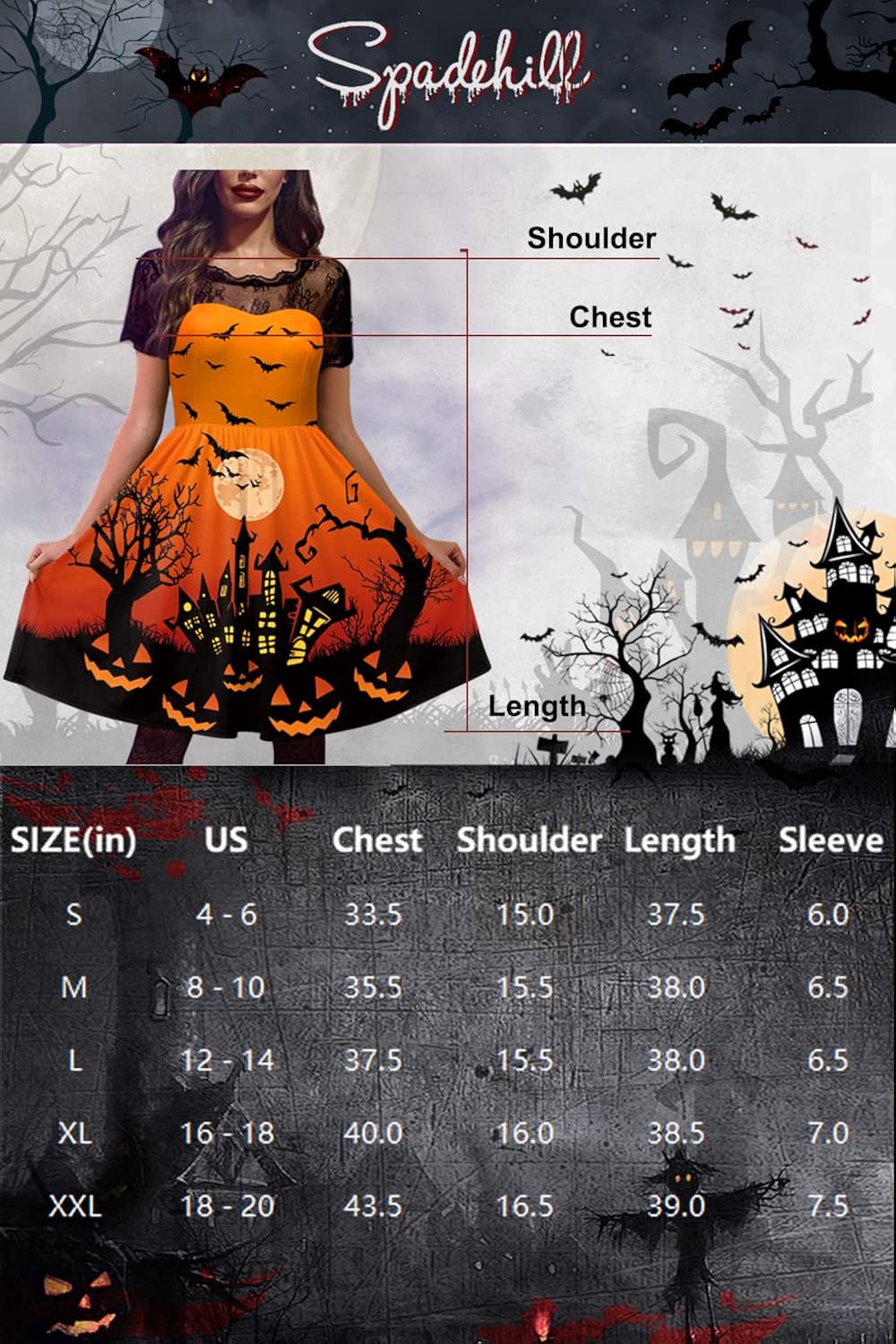 Disfraces de Halloween naranja talla S
