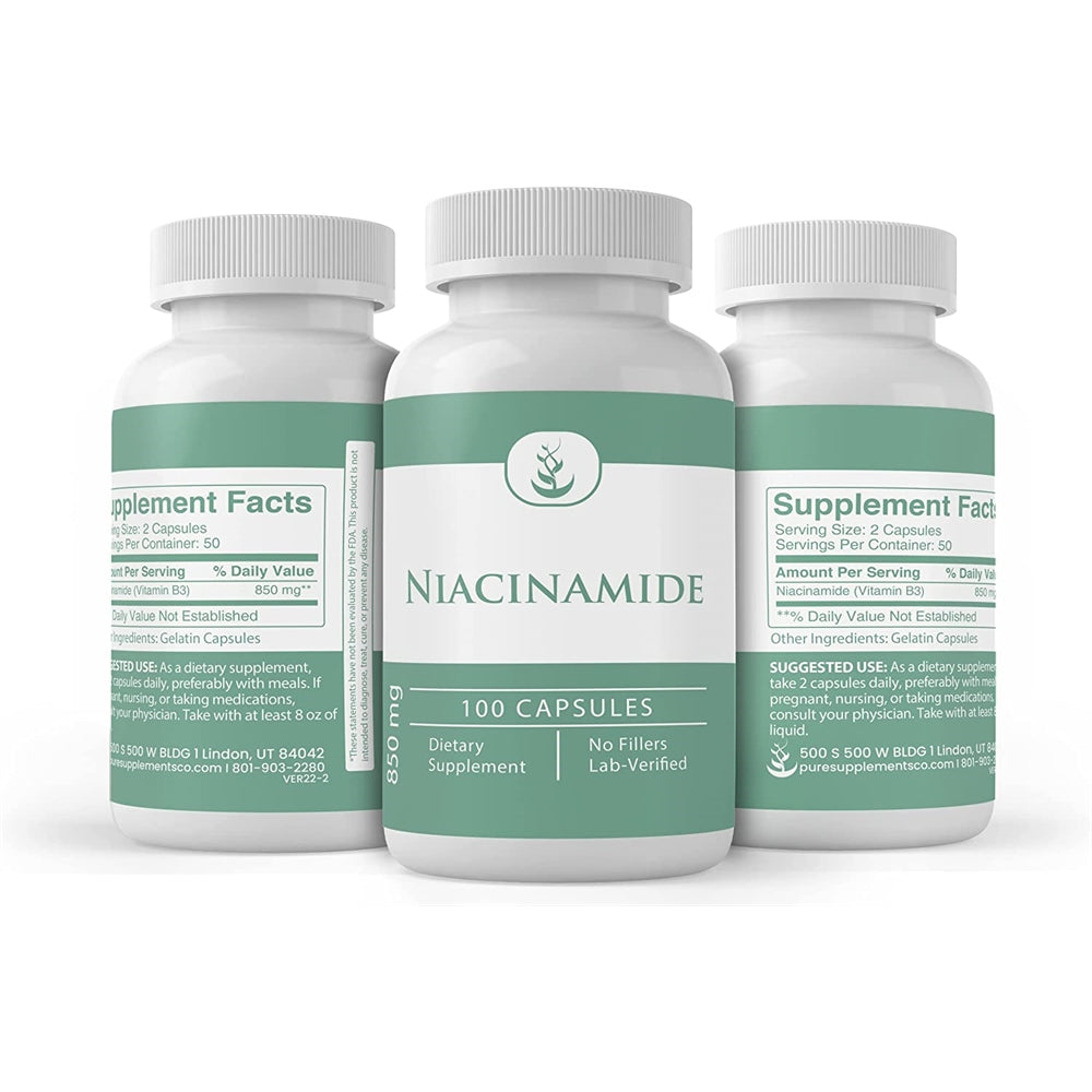 Suplemento Niacinamida vitamina B3  pura