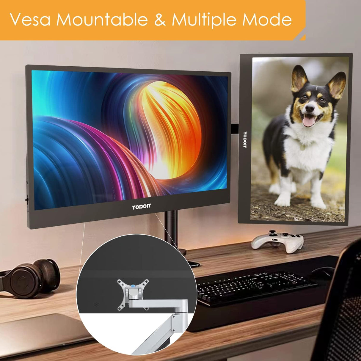 Monitor portátil Yodoit 15.6 FHD 1920x1080 USB-C y altavoces